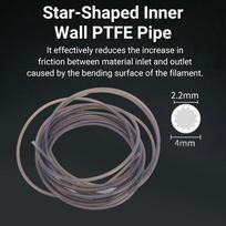 5M ilgio žvaigždės formos PTFE vamzdelis Žvaigždės formos vidinė anga 3D spausdintuvo vamzdelis Filamento padavimas