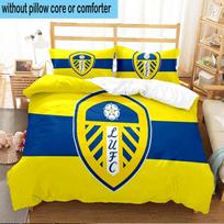 3PCS Leeds United Crest Design Bedding Set For Bedroom, Dormitory,Including 1pc Duvet Cover And 2pcs Pillowcases Large size Fan gift 135cmx200cm