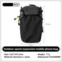 HIKEMAN Dyneema vandens butelio laikiklio krepšys, telefono kišenė ir greitai reguliuojamas dirželis, atsparus vandeniui 420D nailonas, skirtas dviračių sportui, žygiams, stovyklavimui juoda