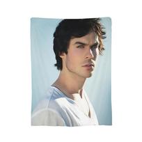 Damon Salvatore The Vampire Diaries Blankets Flannel Textile Decor Breathable Ultra-Soft Throw Blankets for Sofa Office Quilt 70x100cm