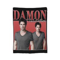 Damon Salvatore The Vampire Diaries Blankets Flannel Textile Decor Breathable Ultra-Soft Throw Blankets for Sofa Office Quilt 70x100cm