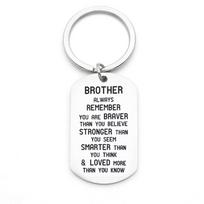 Trendy Unisex Wish Brother/sister Remember You Are Brave Titanium Steel Ring Brother white