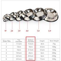 Quality Paw Stainless Steel Pet Dog Bowl Feeder Skidproof Anti-ant Shape Cat Dog Bowls Food Accessories Pet Supplies 6 Sizes 21.5CM diameter white