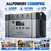 ALLPOWERS S2000 PRO Portable Power Station 2400W 1451Wh Solar Generator UPS Backup For Home Outdoor RV Camping S2000 PRO-YY