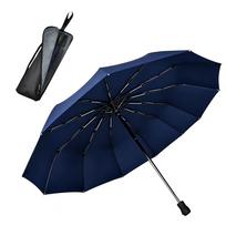 TAIKUU Folding Umbrella for 100cm Manual Lightweight 12 Super Umbrella Men, Large, Diameter, Wide, Open/Close, (298g), Ribs, Windproof, Durable, black