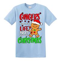 Gingers Are For Life Not Just for Christmas T-Shirt Funny Xmas Santa 2020 Top C6 4XL gray