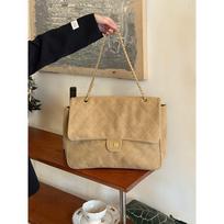 Chain Tote Bag - A Niche Flip-top Messenger Bag for Commuting with A Sophisticated Look - A Single-shoulder Bag beige