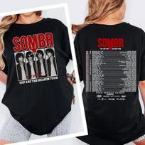 Sombr You Are The Reason Tour T Shirt Concert Merch Vintage Two Sided Unisex Tee L gray