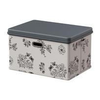 Folding Peony Pattern Storage Box Large Capacity Car Storage Container Sundries Organizer  Blanket L-Style A white
