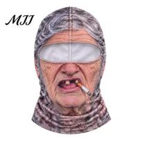 Funny Ski Masque Old Man Masque, Realistic Print Motorcycle Balaclava, Winter Thermal Headwear for Skiing Full Face Neck Coverage Novelty Gifts One Size C gray