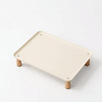 Sturdy Raised Feeder Raised Edge Cat Feeding Station Pet Feeder Stand  For Pets S 23.7X16.7X8cm smėlis