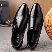 Spring Leather Shoes for Men Business Low-top Casual Shoes for Men Single Large Size 49 black