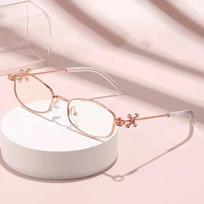 Elegant Stylish Oval Prescription Eyeglasses Unisex Anti-blue Light Luxury Diamond Glasses-legs Advanced Sun Glasses Glasses Protect Eyes white
