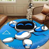 Space Adventure Astro Bot Round mat, Anti-slip Circle Carpet Chair rug For livingroom,Bedroom, doormat home decor Gift Christmas Gifts 80cmx80cm black