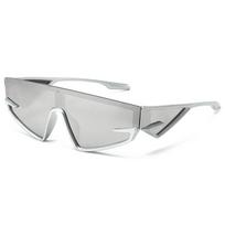 Xiaomi Futuristic Cyberpunk Wrap Around Sunglasses Unisex Y2K One Piece UV400 Sport Shades Fashion Street Party Outdoor Eyewear white