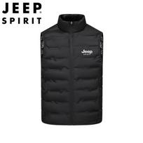 JEEP SPIRIT Vyrų lengvas pūkinis liemenė rudeniui/žiemai 4XL juoda