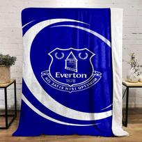 Everton Football Club Crest printed Flannel blanket for bedroom, living room, sofa, and nap 80x120cm(31*47in) white