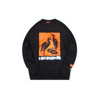 HERON PRESTON Heron Tape Crew Sweatshirt 'Black' Men's HMBA003F198080030488 XS orange