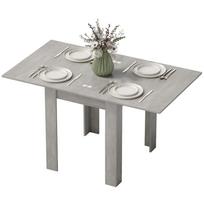 Folding Dining Table For 4 6 Rectangular Extendable Drop Leaf Table For Small Spaces 140 X 80 X 77.5 Cm Grey