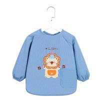 Children's Waterproof Corduroy Coveralls Baby Bib Unisex Apron - Anti-Stain Long Sleeve for Eating Size 15 - For 0-2 years gray