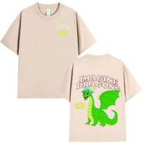 Imagine Dragons Loom Pasaulinis Turas 2026 T-shirt Roko Grupė Animacinis Drakonas T-shirts Unisex Moterims Aukštos Kokybės Medvilnė Trumpomis Rankovėmis T-shirt 4XL white