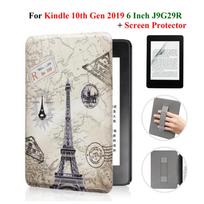 Dėklas Kindle 10-os kartos + Ekrano apsauga 6 colių su rankos dirželiu E-knygai J9G29R Odinis dangtelis Žadinimo/Miegojimo režimas Funda J9G29R kindle 10th