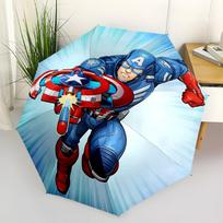 1pc Captain America, Shield Automatic Folding Umbrella - Sturdy 8-Rib Polyester Canopy,Sun-Defying Travel Companion yy251023156 blue