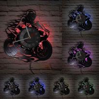 Motociklų Lenktynių Vinilinės Plokštelės Sieninis Laikrodis Motociklas Retro Muzikinis Albumas Namų Dekoras Tylus Sieninis Laikrodis Motociklininkas Lenktynininkas Rider Dovana