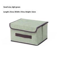 Fold Non Woven Fabric Home Storage Box Clothing Underwear Sock Kid Toy Cosmetics Organizer as the picture beige