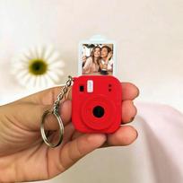 Personalized Mini Instax Camera Keychain With Custom Photo Slot Cute Design For Couple Anniversary Gifts Bag Decoration red