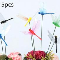 5/10Pcs Colorful 3D Dragonfly Garden Yard Flower Arrangement Outdoor Planter Decoration white