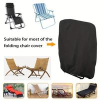 1 Pack Outdoor Folding Chair Cover, 210D Oxford Fabric Heavy Duty Waterproof UV Protection Patio Furniture Cover with Storage Bag