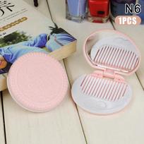 Chocolate Biscuit Round Folding Make Up Mirror Ins Kawai Outside Pocket Mirrors Women Small Cocoa Mirror With Combs Black Coffee 6 gray