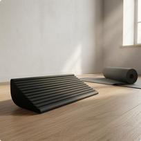 Foam Fitness Wedge Ribbed Incline Board Textured for Stretching, Balance gray