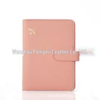 Multifunctional RFID Passport and Card Holder with Anti-Theft Protection and Ticket Storage rožinė