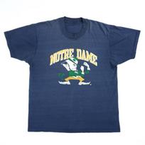 NOTRE DAME Vintage College T-Shirt 1970s 1980s Navy Single Stitch USA XL Unisex T-Shirt L blue