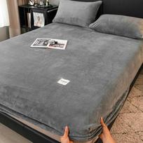 Pūkuotas Fleece paklodė su gumyte Žieminis šiltas pliušinis elastingas čiužinio užvalkalas Užvalkalas pagalvei Flanelinis minkštas patogus Karališko dydžio paklodės 90x200+30cm
