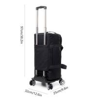 Multifunction Travel Bag 4 Wheels Trolley Duffel Telescopic smėlis