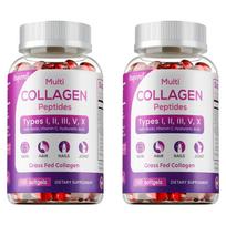 Collagen capsules, containing biotin, vitamin C, and hyaluronic acid in one capsule, suitable for both men and women, all-natural. 120*2 white