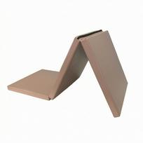 Folding Exercise Mat with Carry Handle Wipe-Clean for Dorm Room gray