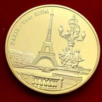Paris, France Love Eiffel Tower Silver Plated Commemorative Medal 1900 World Expo Gold Coin Commemorative Coin beige