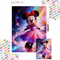 Disney Minnie Mouse Diamond Mosaic Painting Art Kit Handmade DIY Home Decor Round 30x40cm