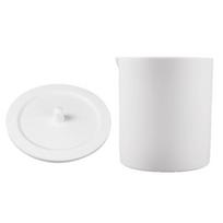 Large Capacity PTFE Beaker With Sealing Lid Laboratory Measuring Cup For Liquid Resin Paint Handling and Cooking Baking white