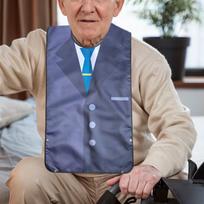Adult For Eating Suit Bib Pattern Clothing Protector Unisex Elderly Women Men Seniors Matches the image gray
