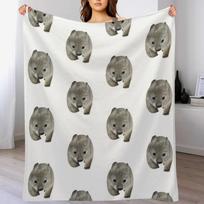 Cuddles the wombat Throw Blanket Multi Use Warm Blanket for Living Room Bedroom 102x76cm(40x30in) gray