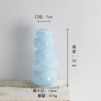 Glass Vase Pebble Stack Geometric Transparent Terrarium Irregularity Flower Vase Floral Arrangement Home Decoration Accessories gray