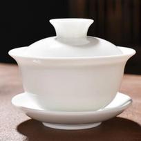 Kinų tradicijos Gai Wan arbatos rinkinys Kaulinio porceliano arbatos rinkiniai Dehua Gaiwan arbatos porceliano puodų rinkinys kelionėms Gražus ir lengvas virdulys <200ml white