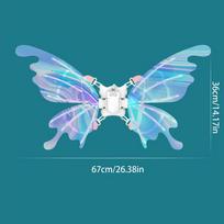 67X36CM LED Light Up Butterfly Wings Electric Glowing Wing Costume for Girls Halloween Christmas Party Cosplay Dress Up Props white