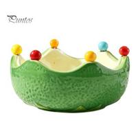 Multi-use Fruit Container Plate with Fork, Ceramic Bowl, Orange Decorative Serving Bowl Snack Dish, for Kitchen Counter And Dining Table Covered Dish