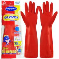 Extended Waterproof Latex Dishwashing Gloves - Non-slip, Multi-use for Kitchen, Laundry, Car Wash, and More